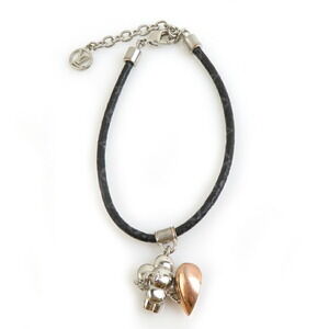 LOUIS VUITTON Black Monogram Canvas Charm Bracelet